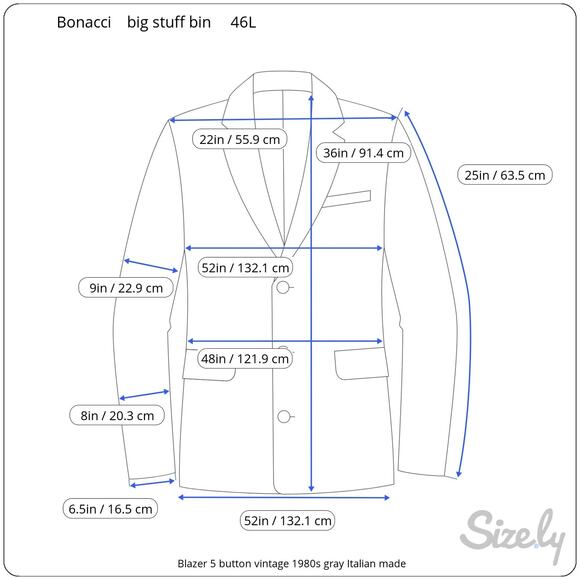 Blazer 5 button vintage 1980s gray Italian made - Picture 2 of 11
